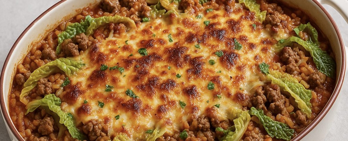 Cigares au chou de bœuf version express en casserole, recette familiale gratinée