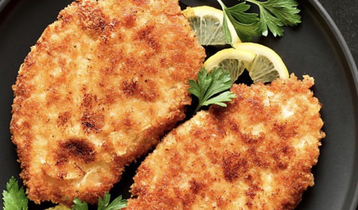 Poitrines de poulet croustillantes Parmigiano, croûte dorée au panko