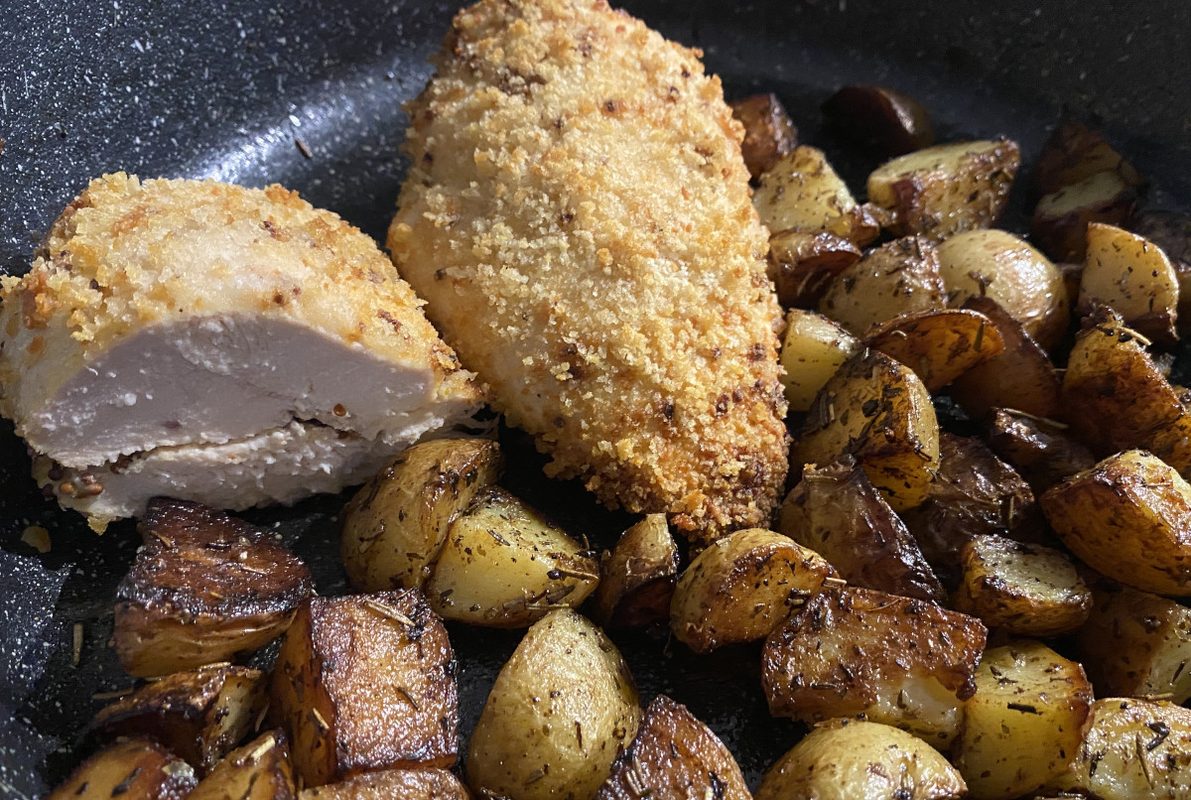 Poitrine de poulet panée au parmesan, croustillante et dorée
